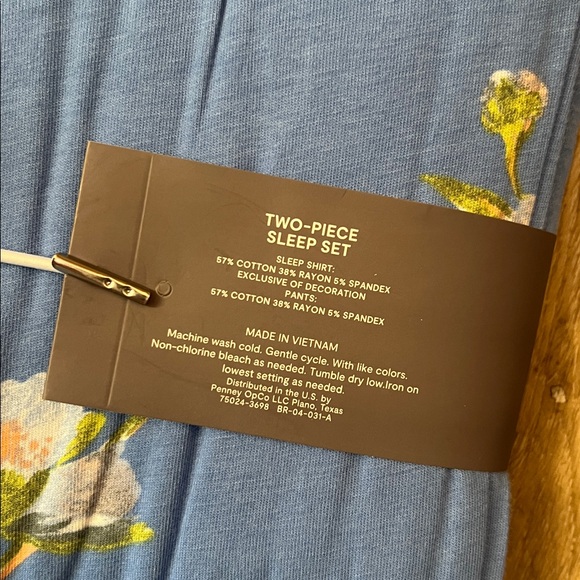 Liz Claiborne - 2 piece sleep set, NEW WITH TAGS, blue Daphne floral, XXL - Picture 5 of 8